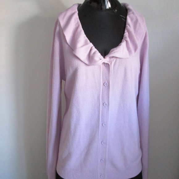 Taylor Marcs soft lilac ruffle neck cardigan - Picture 2 of 7